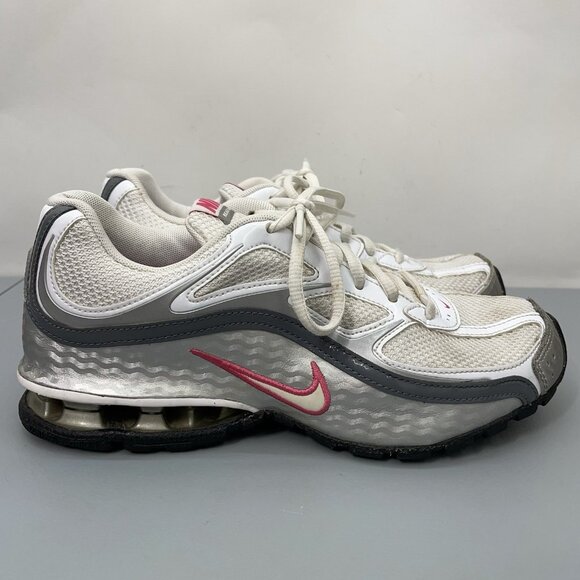 Nike Reax Run 5 Sneakers Shoes Running Training Athletic Silver White Womens 8 - Picture 2 of 14